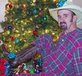 A New Cowboy Hat and Boots for Christmas Royalty Free Stock Photo