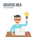 New creative idea concept. Flat vector illustration Royalty Free Stock Photo