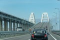 New Crimean Bridge, also called Kerch Bridge, through Kerch Strait to Crimea. Automobile and railway bridge