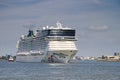 New cruise ship leaving Rotterdam, June 21-2010 Royalty Free Stock Photo