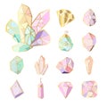 New Crystals Set Royalty Free Stock Photo