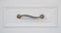 New curved metal handle on entrance door