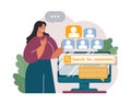 New customers search. Character web searching. Business development