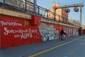 New cycling highway along the railway lines and painted walls