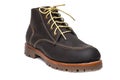 New dark brown color full grain nubuck leather boots with thick