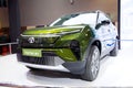 New Delhi - February 1, 2024: Tata Motors Harrier.ev car is on display at Bharat Mobility Global Expo 2024 at New Delhi in India