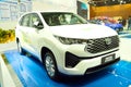 New Delhi - February 1, 2024: Toyota Innova Hycross car is on display at Bharat Mobility Global Expo 2024 at New Delhi in India Royalty Free Stock Photo