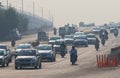 New Delhi highway traffic cityscape India Royalty Free Stock Photo