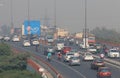 New Delhi highway traffic cityscape India Royalty Free Stock Photo