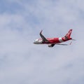 New Delhi, India, April 16 2023 - Air Asia Airbus A320 take off from Indra Gandhi International Airport Delhi, Air Asia domestic Royalty Free Stock Photo