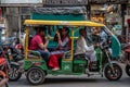 Classic Auto Rickshaw India Tuk Tuk with three wheeler is local taxi