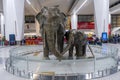 Elephants sculpture statu the bronze statue in the world 8th largest passenger terminal at Indira Gandhi International Airport