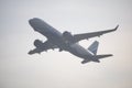 New Delhi, India, April 16 2023 - Indigo Airbus A320 take off from Indra Gandhi International Airport Delhi, Indigo domestic