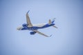 New Delhi, India, April 16 2023 - Indigo Airbus A320 take off from Indra Gandhi International Airport Delhi, Indigo domestic