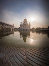 NEW DELHI, INDIA - April 05, 2020, Nanak Piao Sahib, Gurudwara, sarovar, water pond Royalty Free Stock Photo