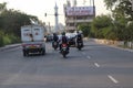 New delhi city roads in the Outdoor cars and bike near kalindi kunj