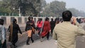 New Delhi, India December 25 2021 : Delhi Contractual Guest Teachers with posters, flags and graffitiÃ¢â¬â¢s protesting against Delhi