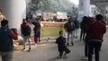 New Delhi, India December 25 2021 : Delhi Contractual Guest Teachers with posters, flags and graffitiÃ¢â¬â¢s protesting against Delhi