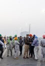 Indian farmer protest against new farm bill at Delhi-Uttar Pradesh border