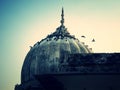 New Delhi, India - January 2019: Inside view of the Red Fort, ancient tower of red stone in the fortress the dom