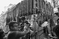 New Delhi, India July 01 2022 - A huge gathering of devotees from different parts of Delhi on the occasion of ratha yatra or Royalty Free Stock Photo