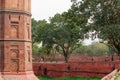 New Delhi, India - July 10, 2021 : Tourist walk in Red Fort Lal Qila Delhi - World Heritage Site. Delhi, India