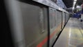 New Delhi India Ã¢â¬â June 21 2022 - Delhi Metro train arriving at Jhandewalan metro station in New Delhi, India, Asia, Public Metro