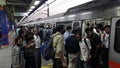 New Delhi India Ã¢â¬â June 21 2022 - Delhi Metro train arriving at Jhandewalan metro station in New Delhi, India, Asia, Public Metro