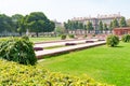 New Delhi, India, 30 Mar 2019 - The Zafar Mahal pavilion in Hayat Bakhsh Bagh Garden in the Red Fort of Delhi, India