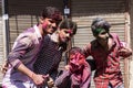 New Delhi, India, March 3 2017: People celebrating the famous Holi Festival Royalty Free Stock Photo