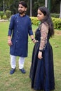 New Delhi India Ã¢â¬â November 25 2019 : A couple pose for Pre Wedding shoot inside Lodhi Garden Delhi, a popular tourist landmark Royalty Free Stock Photo