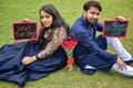 New Delhi India Ã¢â¬â November 25 2019 : A couple pose for Pre Wedding shoot inside Lodhi Garden Delhi, a popular tourist landmark Royalty Free Stock Photo