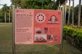 New Delhi, India - November 16, 2019: Sign explaining the historical significance of Muhammad Shah Sayyid Tomb in Lodi Garden