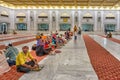 Gurdwara community kitchen, Langar hall, of Sri Bangla Sahib Gurudwara Sikh temple, New Delhi, India Royalty Free Stock Photo