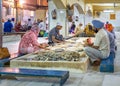 Volunteers preparing free food for visitors in the Gurdwara community kitchen Langar hall of Sri Bangla Sahib Gurudwara Sikh tem