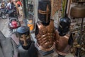 Street Souvenir Market In India Selling Body Armor.