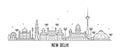 New Delhi skyline India this city buildings vector