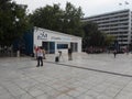 New Democracy kiosk, Syntagma Square, Athens, Greece Royalty Free Stock Photo