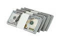 Money Stack dollar bundles isolated on white background Royalty Free Stock Photo