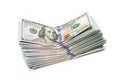 New design US Dollar bills bundles stack on white background Royalty Free Stock Photo