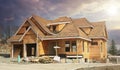 Canadian Real Estate Housing Home House Under Construction Sunset Sky Background
