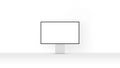 New desktop computer pro display on white background. Modern blank flat monitor screen. Royalty Free Stock Photo