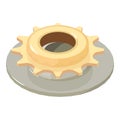 New detail icon isometric vector. Single speed freewheel sprocket car brake disc