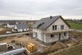 New development area with house under construction in Germany Royalty Free Stock Photo