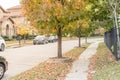 New development neighborhood with vibrant fall foliage color near Dallas, Texas, USA Royalty Free Stock Photo