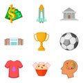 New disciple icons set, cartoon style Royalty Free Stock Photo