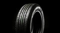 New economical eco-friendly summer tire on a black background, Generative AI