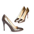 New elegant shoes on high heel.collage Royalty Free Stock Photo