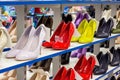 New elegant women shoes on the retail clothing shop display shelf. Royalty Free Stock Photo