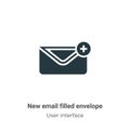 New email filled envelope vector icon on white background. Flat vector new email filled envelope icon symbol sign from modern user Royalty Free Stock Photo